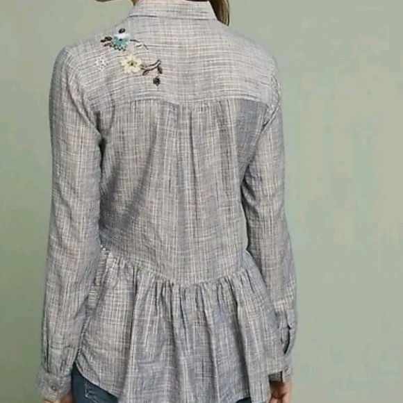 Beautiful HD from Anthropologie linen blouse - Picture 3 of 11